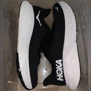 Hoka Black and White Athletic Sneakers